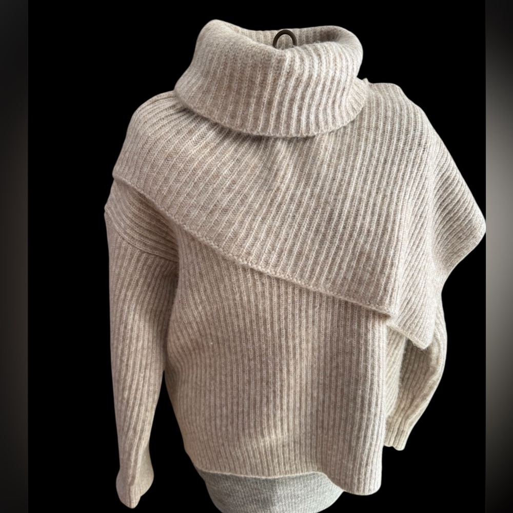Thakoon Ribbed Cowl Neck Sweater - Cream